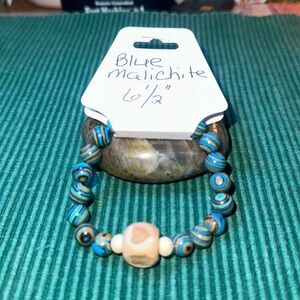 Gorgeous Blue Malichite Stretch Bracelet